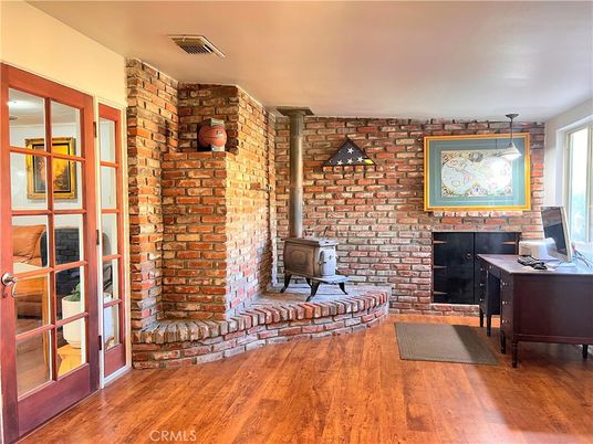 Fireplace, Interior, Stone Walls, Wood Texture Flooring