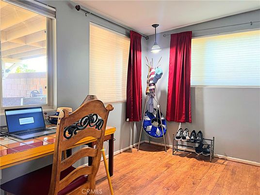 Home Office, Interior, Pendant Lights, Wood Texture Flooring
