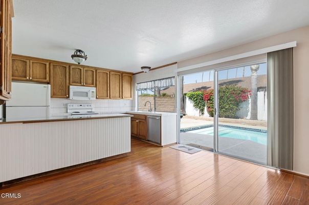 Interior, Kitchen, Wood Texture Flooring