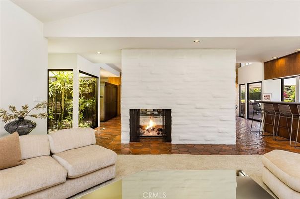 Fireplace, Interior, Kitchen, Living room, Recessed Lighting