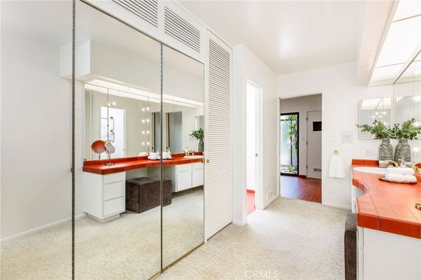 Bathroom, Interior, Tile Countertops, Wood Texture Flooring