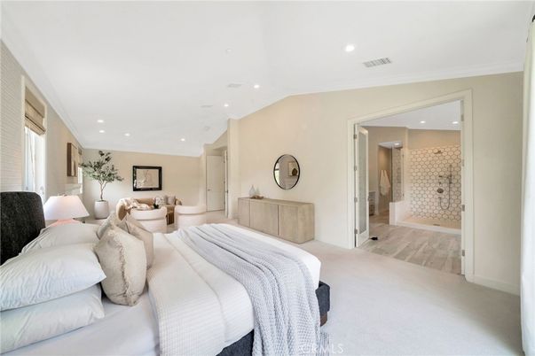 Bathroom, Bedroom, Glass Shower, Interior, Recessed Lighting, Wood Texture Flooring
