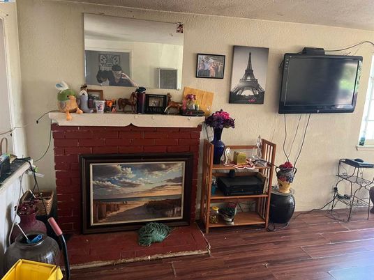 Fireplace, Interior, Wood Texture Flooring