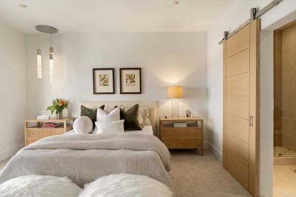 Bedroom, Interior, Pendant Lights, Recessed Lighting