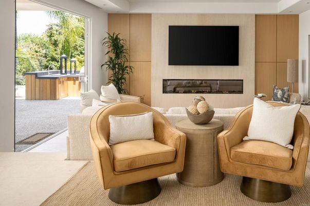 Fireplace, Interior, Living room, Recessed Lighting