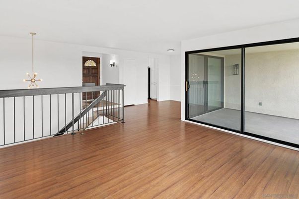 Empty room, Interior, Pendant Lights, Recessed Lighting, Wood Texture Flooring