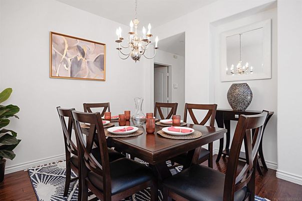 Chandelier, Dining room, Interior, Wood Texture Flooring