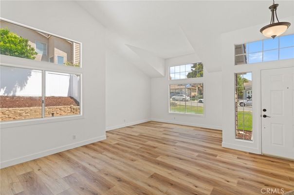Empty room, Interior, Pendant Lights, Wood Texture Flooring