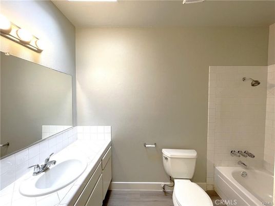 Bathroom, Interior, Tile Countertops, Wood Texture Flooring