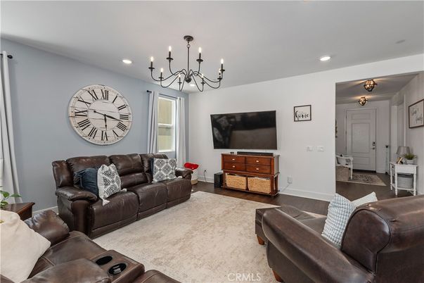 Chandelier, Interior, Living room, Recessed Lighting, Wood Texture Flooring