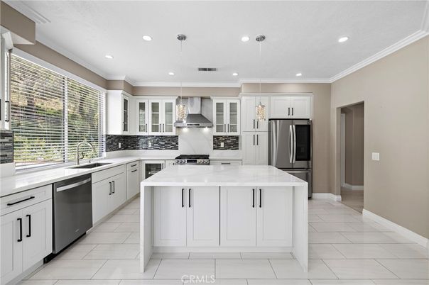 Interior, Kitchen, Pendant Lights, Recessed Lighting, Stainless Steel Appliances