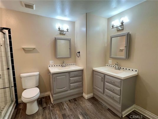 Bathroom, Dual Sink Vanities, Interior, Wood Texture Flooring