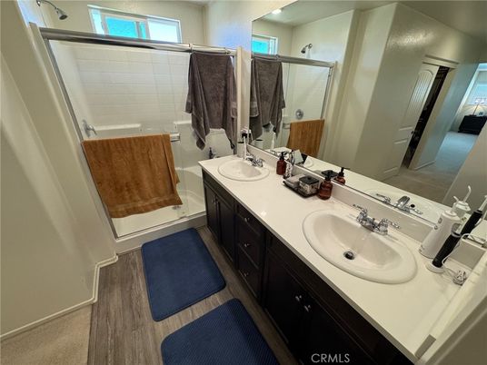 Bathroom, Dual Sink Vanities, Glass Shower, Interior