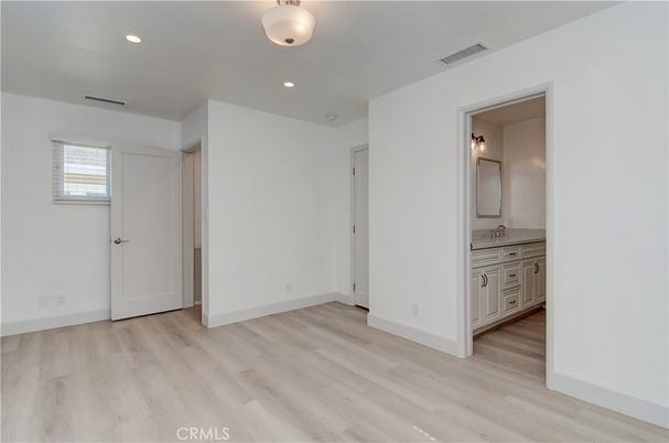 Bathroom, Empty room, Interior, Recessed Lighting, Wood Texture Flooring