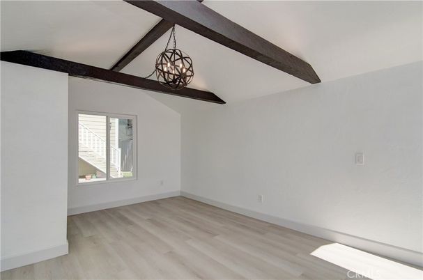 Chandelier, Empty room, Interior, Pendant Lights, Wooden Beams, Wood Texture Flooring