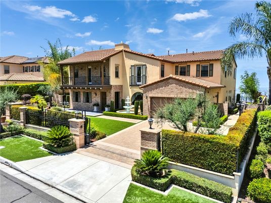 Backyard, Exterior, Facade, Brick Facade, Mediterranean