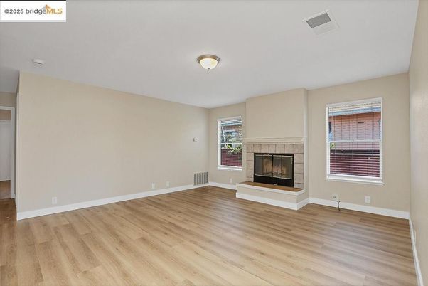 Empty room, Fireplace, Interior, Wood Texture Flooring