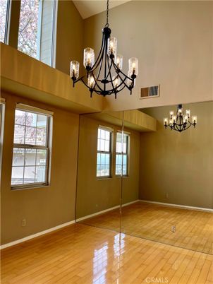 Chandelier, Empty room, Interior, Wood Texture Flooring
