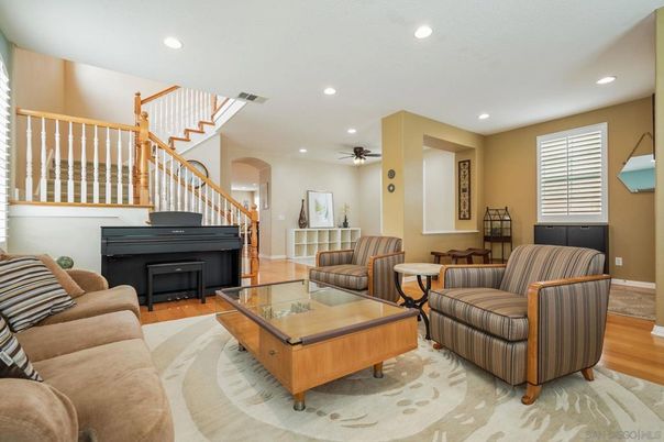 Interior, Living room, Piano, Recessed Lighting, Wood Texture Flooring