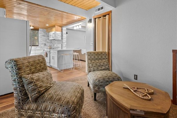 Dining room, Interior, Kitchen, Marble Walls, Recessed Lighting, Wooden Ceilings, Wood Texture Flooring