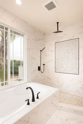 Bathroom, Interior, Marble, Marble Walls, Recessed Lighting