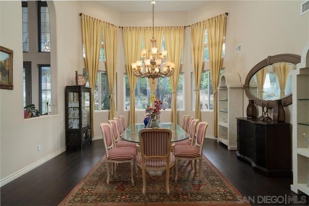Chandelier, Dining room, Interior, Wood Texture Flooring