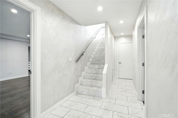 Interior, Marble, Recessed Lighting, Wood Texture Flooring