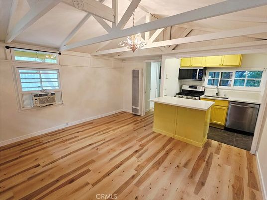 Interior, Kitchen, Stainless Steel Appliances, Wood Texture Flooring