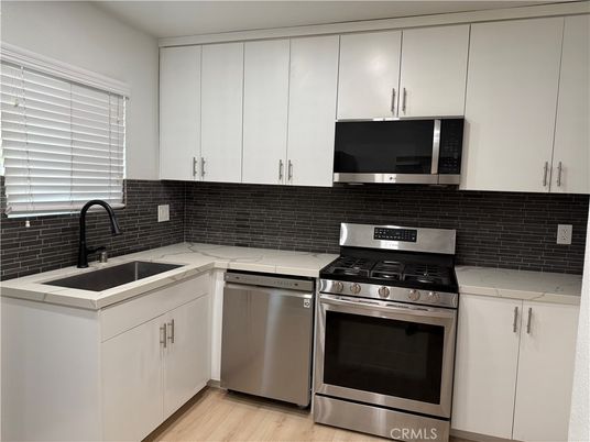 Interior, Kitchen, Stainless Steel Appliances, Wood Texture Flooring