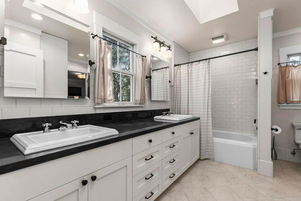 Bathroom, Dual Sink Vanities, Interior, Marble, Recessed Lighting