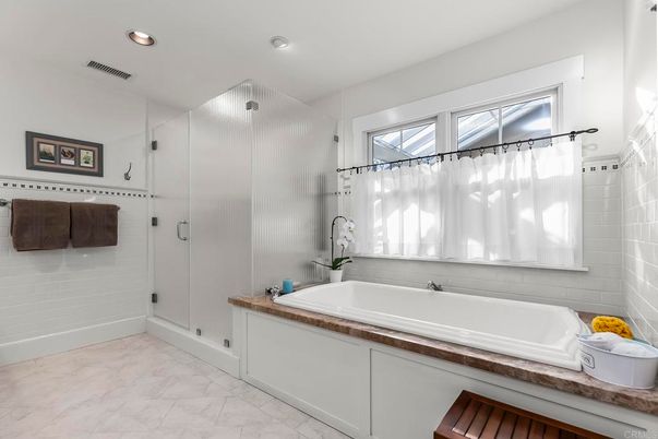 Bathroom, Glass Shower, Interior, Marble, Recessed Lighting