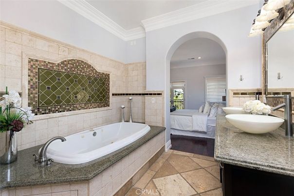 Bathroom, Bedroom, Dual Sink Vanities, Interior, Recessed Lighting, Wood Texture Flooring