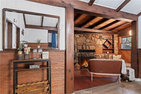Fireplace, Interior, Stone Walls, Wooden Beams, Wooden Ceilings, Wood Texture Flooring