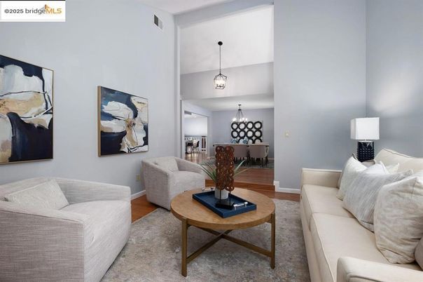 Dining room, Interior, Living room, Pendant Lights, Wood Texture Flooring