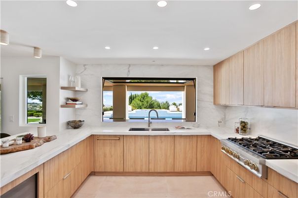 Interior, Kitchen, Marble Walls, Recessed Lighting