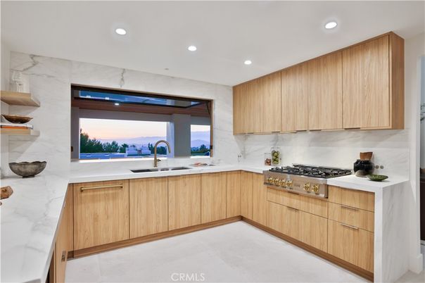 Interior, Kitchen, Marble Walls, Recessed Lighting