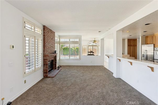 Empty room, Fireplace, Interior, Kitchen, Recessed Lighting