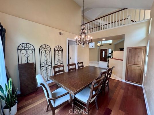 Chandelier, Dining room, Interior, Wood Texture Flooring