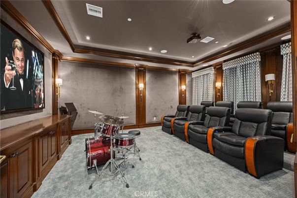 Home Theatre Room, Interior, Projection Screen, Recessed Lighting, Theatre Room
