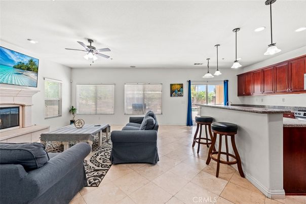 Fireplace, Interior, Living room, Pendant Lights, Recessed Lighting