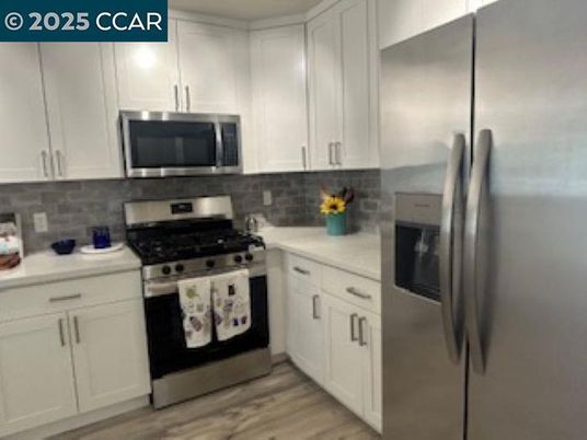 Interior, Kitchen, Stainless Steel Appliances, Wood Texture Flooring