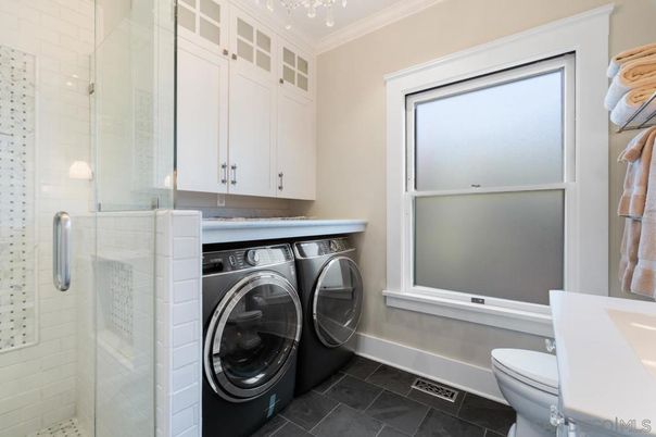 Bathroom, Glass Shower, Interior, Washer