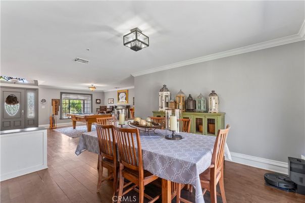 Billiard Table, Dining room, Game Room, Interior, Wood Texture Flooring