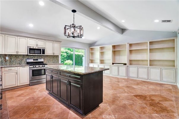Chandelier, Interior, Kitchen, Pendant Lights, Recessed Lighting, Stainless Steel Appliances