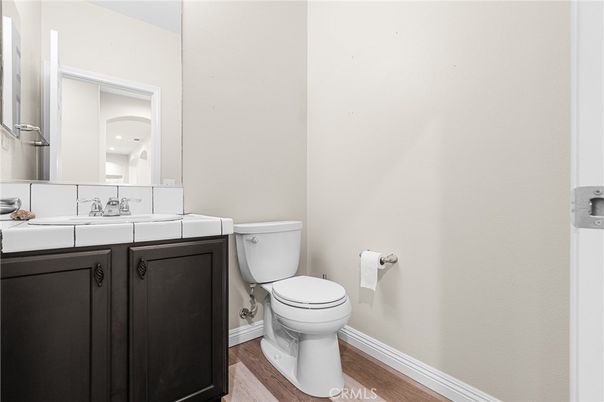 Bathroom, Interior, Tile Countertops, Wood Texture Flooring