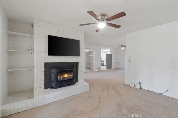 Empty room, Fireplace, Interior, Stone Walls