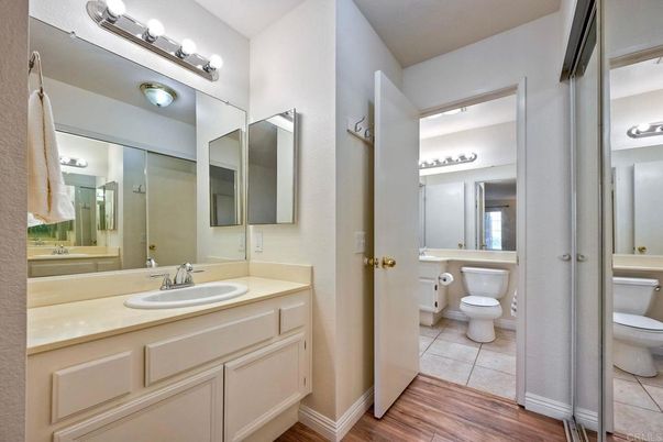 Bathroom, Dual Sink Vanities, Interior, Wood Texture Flooring