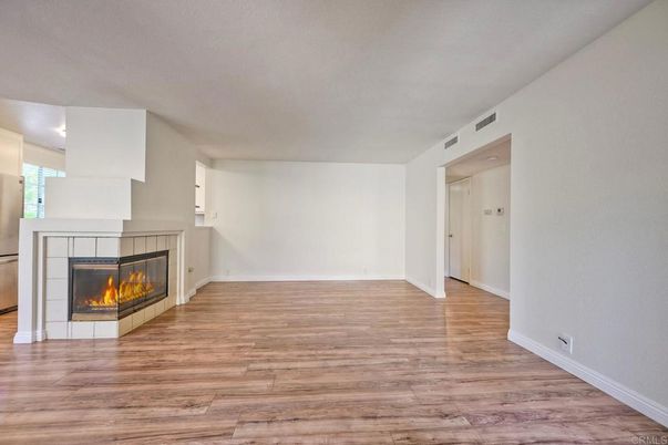 Empty room, Fireplace, Interior, Wood Texture Flooring