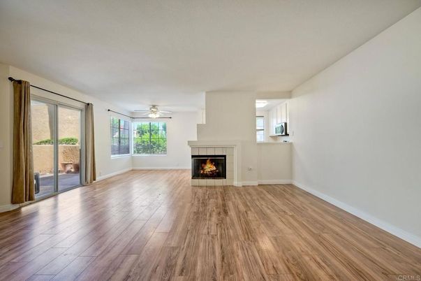 Empty room, Fireplace, Interior, Wood Texture Flooring