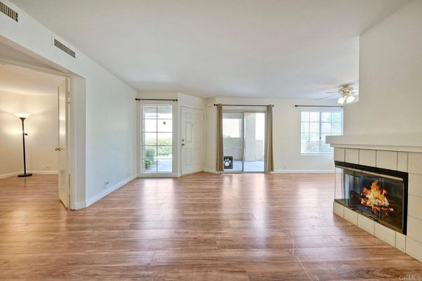 Empty room, Fireplace, Interior, Wood Texture Flooring